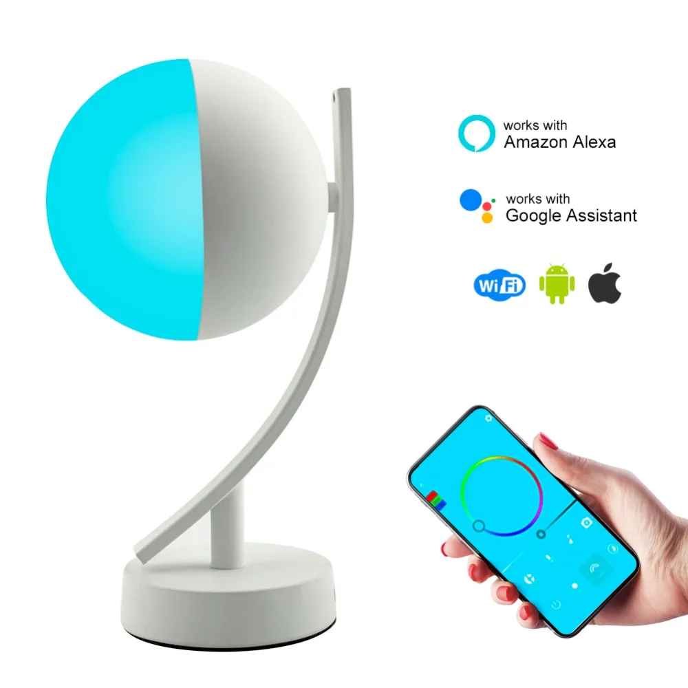 

Newst Led Smart Night Light 7W Smart Table Light RGBW WifI APP Remote Control Dimmable US EU Plug Amazon Alex Smart Lamp Decor