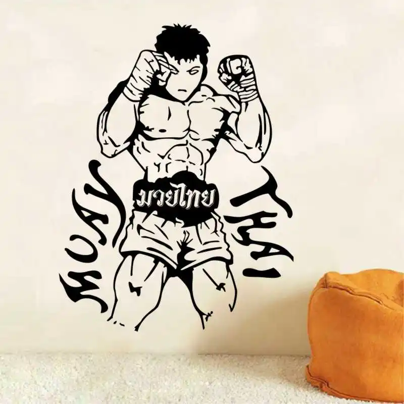 Muay Thai jugador pegatinas de pared casa decoracion sala calcomanias vinilo adhesivo Ventana | Дом и сад