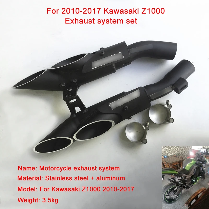 

for Kawasaki z1000 2010-2017 Motorcycle Exhaust System Modified Middle Connecting Pipe With Tail Exhaust Muffler Tubes