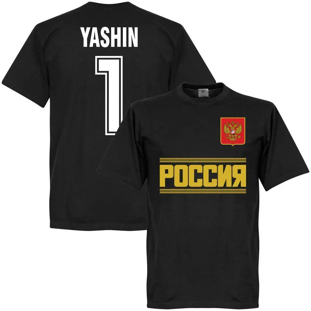 Лидер продаж 2019 модная футболка Yashin с надписью Россия черная | Мужская одежда