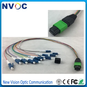 

2Pcs/Lot,MPO Female to 12cores harness LC/UPC Fiber Optic Fan Out Pigtail,Insertion loss:0.35dB,SM,SX,0.9mm,50cm Length