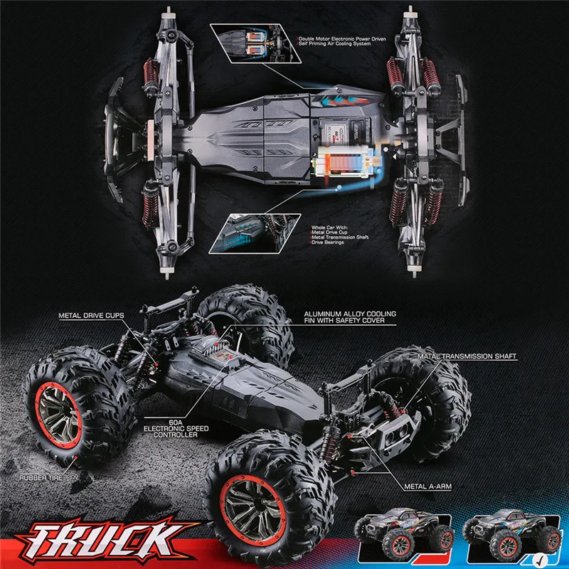 XinleHong 9125 1/10 2,4G 4WD 46 км/ч 60A высокое Скорость RC автомобиль дистанционного Управление автомобили Водонепроницаемый Внедорожник Багги электронные игрушки для детей