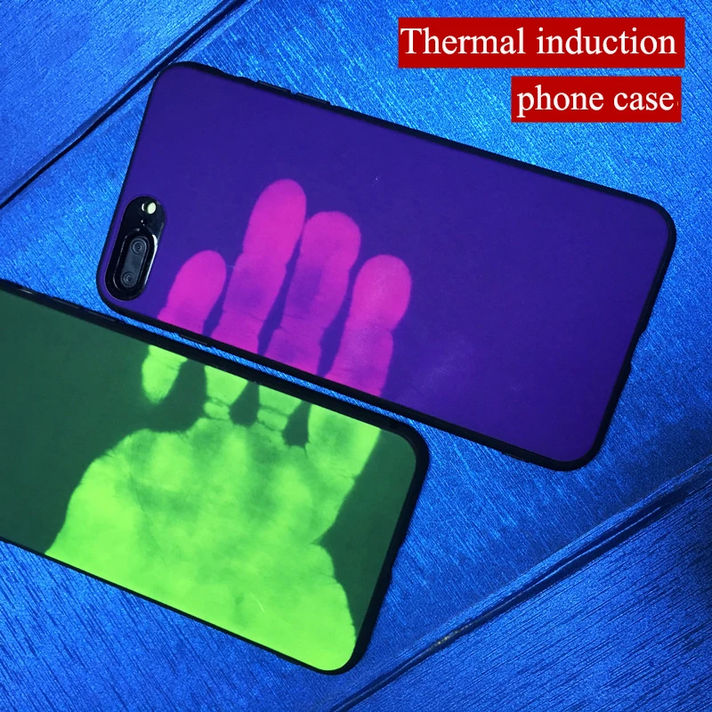 

Temperature Sensing Change Color Phone Cover For apple iPhone X 10 5 6 6S 7 8 Plus PU+PC protective Variations for iphone X case
