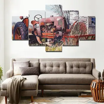 

Modern Wall Art Pictures Home Decor For Living Keep Calm On The Farmer Tractor Classic Framed Canvas Poster Canvas Print
