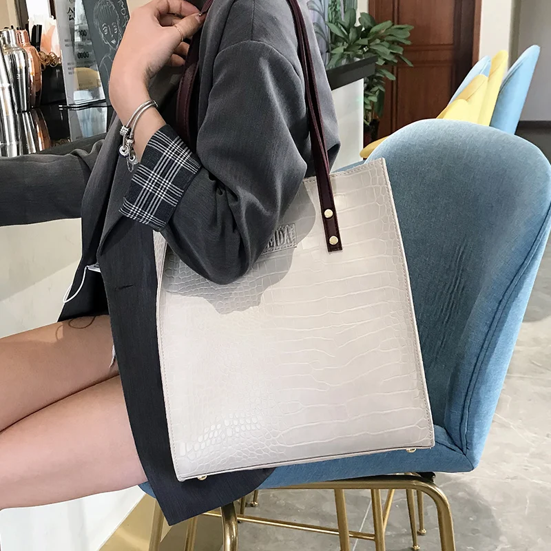  Fashion Crocodile Pattern Women Handbag Leather Ladies Hand Bags Luxury Handbags Women Bags Designe - 33009426188