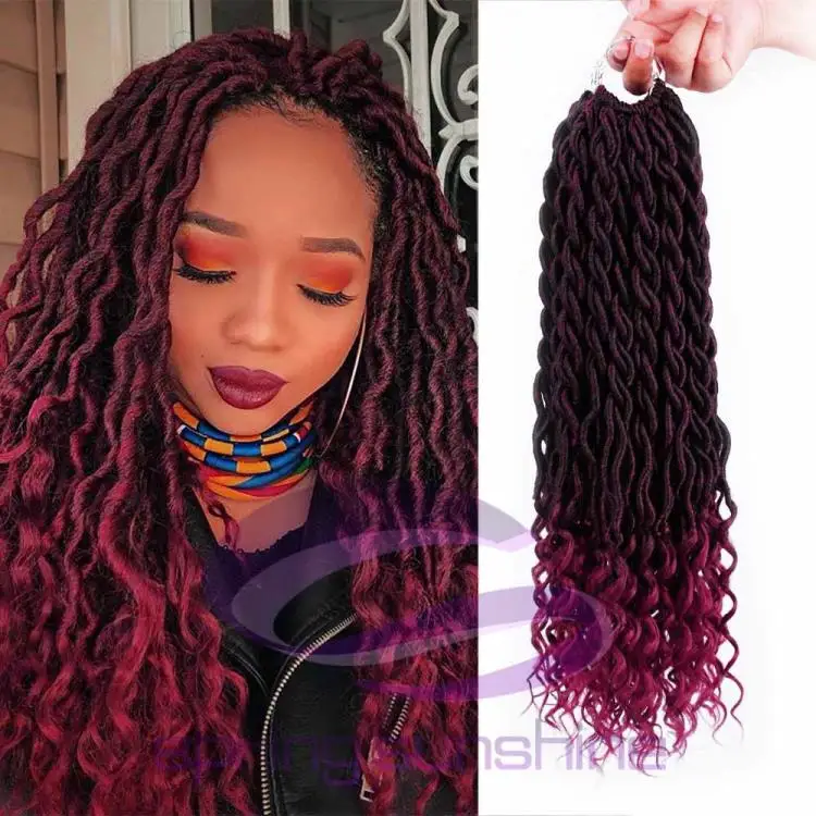 Элегантные Музы богемные вязанные косички Faux locs Curly вязанные волосы 18 дюймов 24 пряди Омбре косички для наращивания синтетические волосы