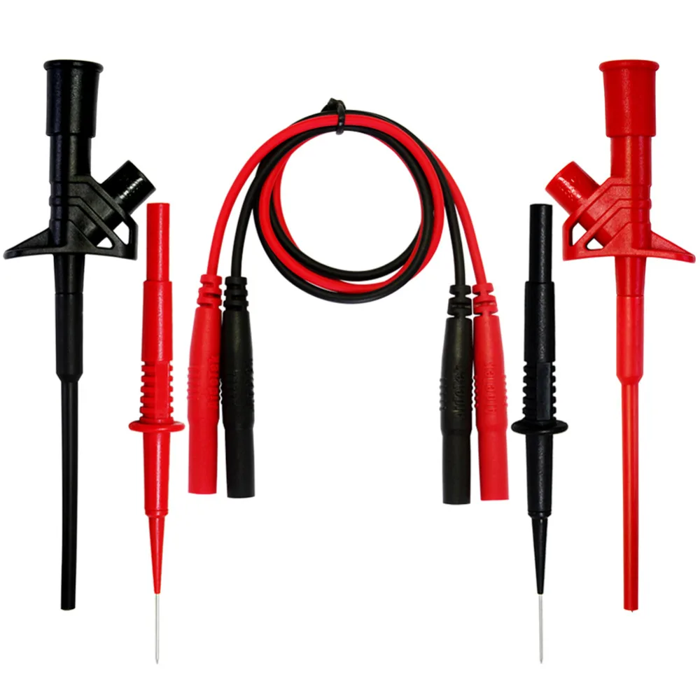 

Aidetek sharp stainless steel needle Flexible Insulated Test Clip test leads set kit accessories for multimeter DMM TLP20167