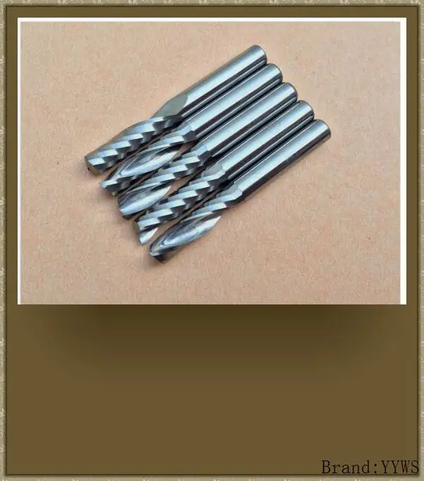 

5Pcs 6mm 1/4"High Quality Carbide CNC Router Bits One Single Flute End Mill Tools 22mm