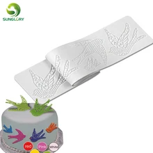 Птица сахар кружевной коврик свадебный торт Кружева Плесень Силиконовый коврик для выпечки животных кружевной силиконовый коврик помадка торт украшения инструменты