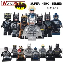 10 лотов строительные блоки Nightnare белый свет Arkhan Bvs Бэтмен Черная пантера Каратель Tony Stark игрушечные стрелы для Childre
