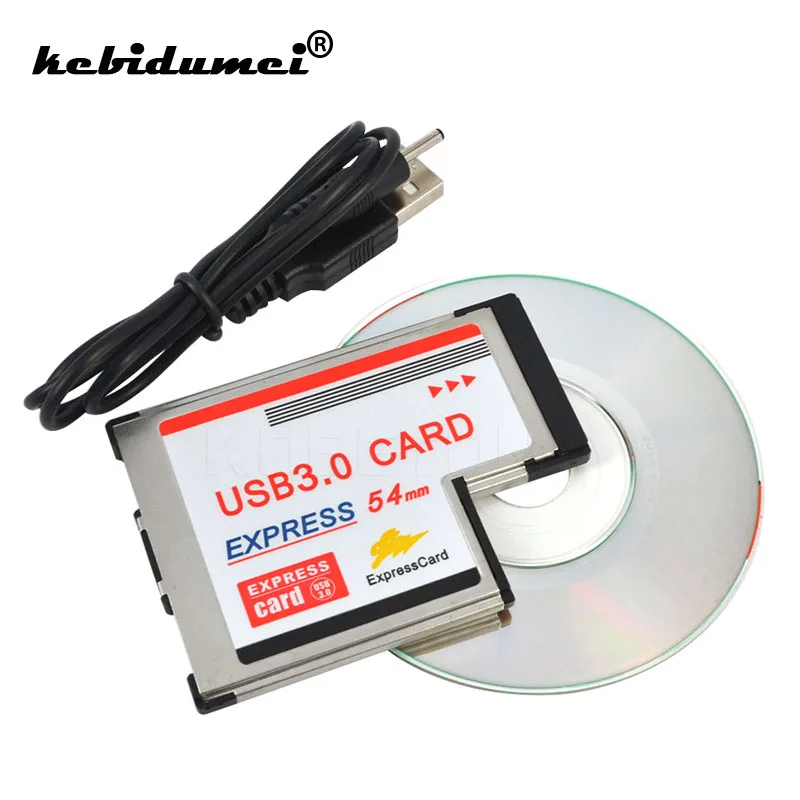 Kebidumei USB 3,0 PCI Express карта адаптер 5 Гбит/с двойной 2 порта концентратор PCI 54 мм слот ExpressCard конвертер для ноутбуков