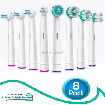 

Generic Oral-B Braun Professional Ortho Brush Head & Power Tip Kit- Pk. Of 8 Compatible Orthodontic Electric Toothbrush Heads
