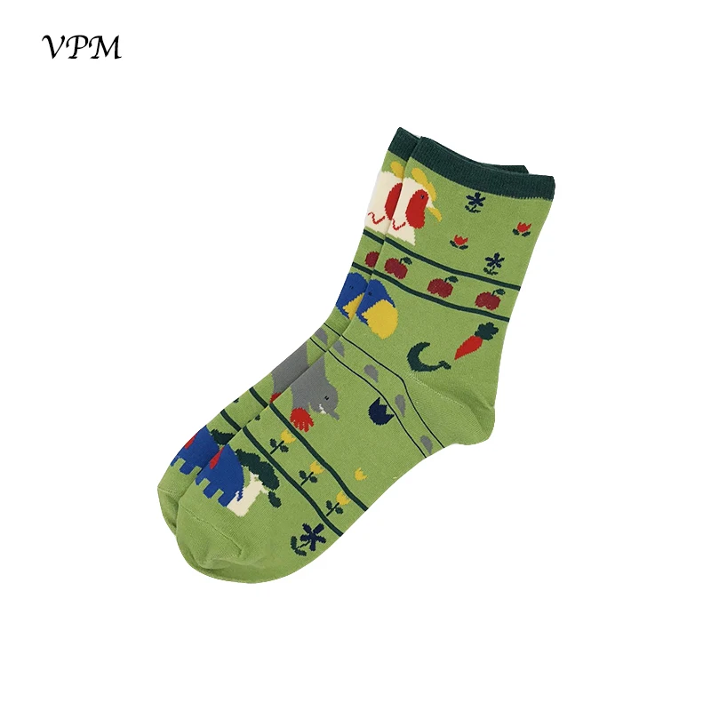 VPM Women's Cotton Socks Funny Cute Korea Kawaii Painting Cartoon Animal Design for Girl