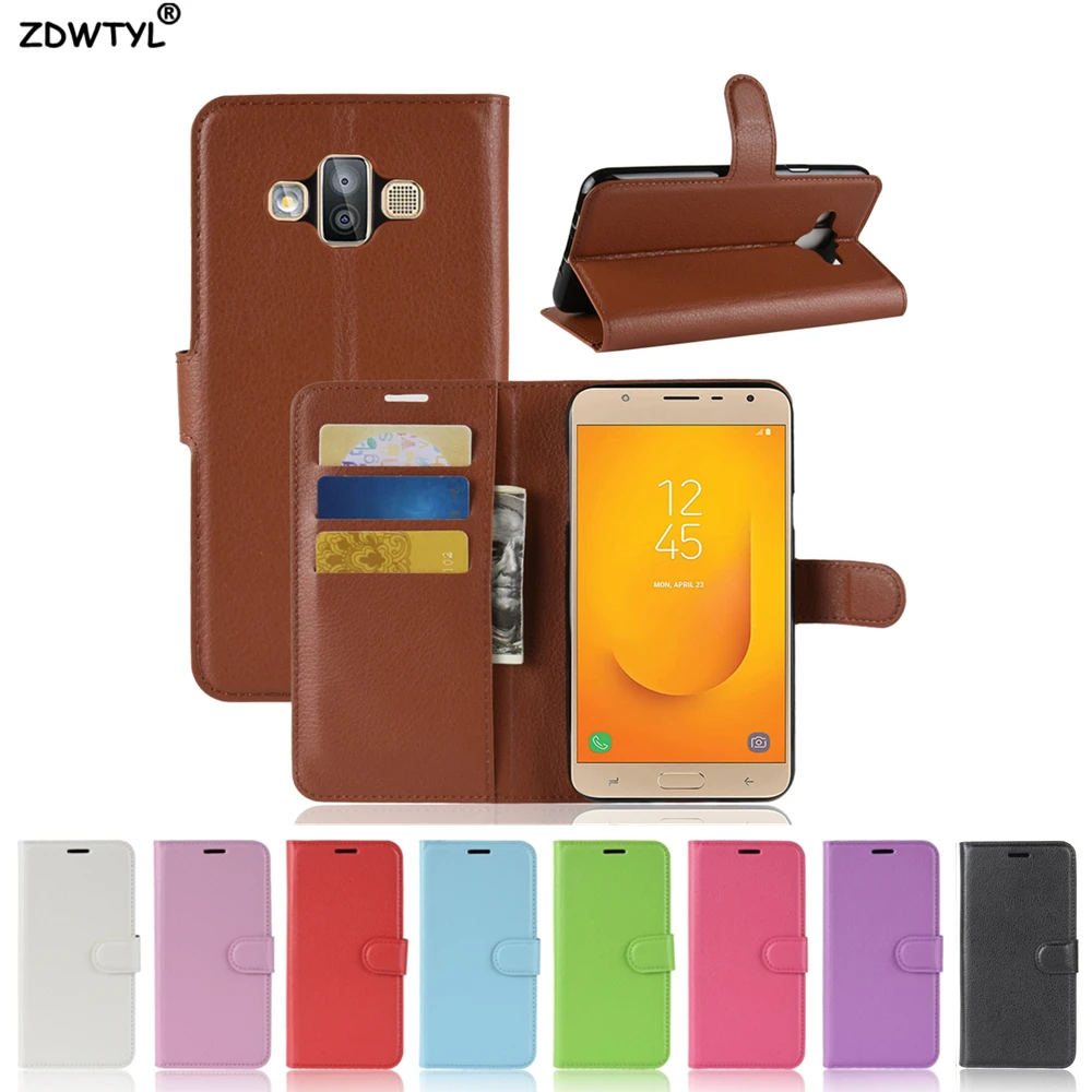 For Samsung Galaxy J7 Duo 2018 Case Wallet PU Leather Cover Phone Case