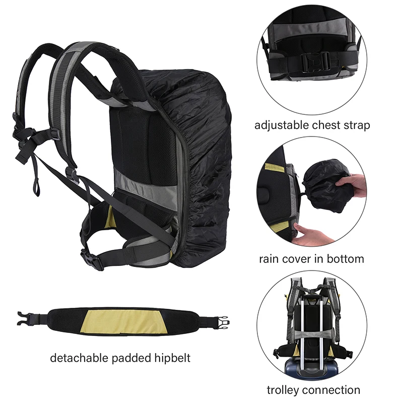 BAGSMART Camera Backpack Professional DSLR SLR Camera Bag Fit up to 200-400mm Lens,15.6inch Laptop,DJI Mavic Pro with Waterproof
