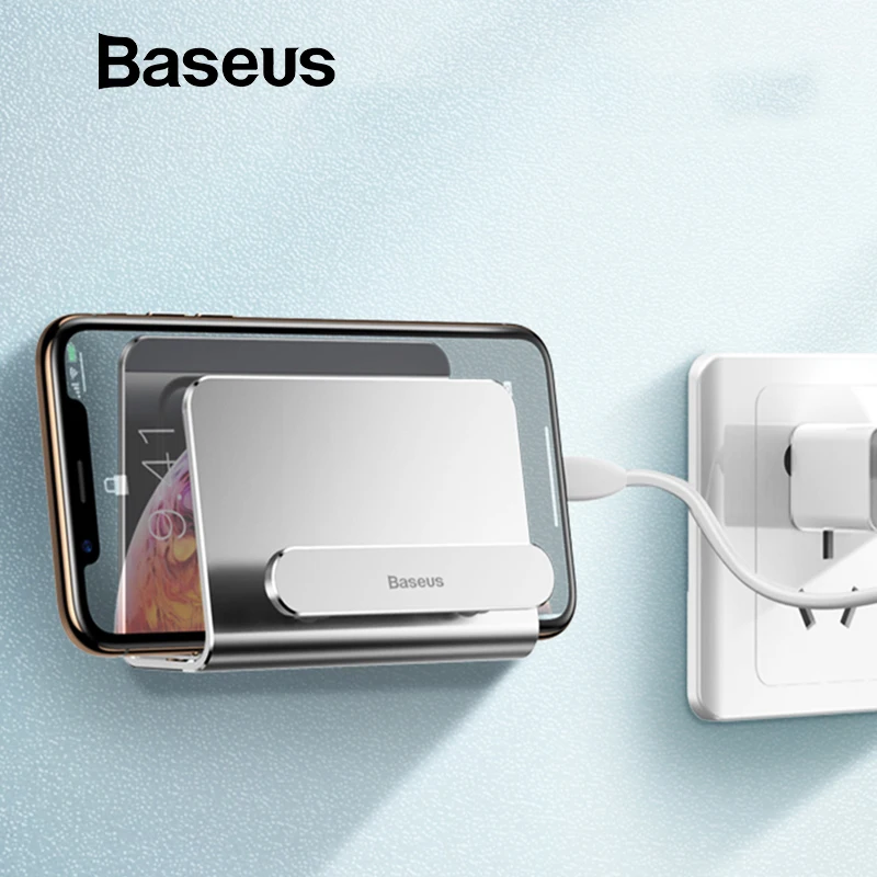 

Baseus Wall Holder for Phone Power Bank Mount Holder Adhesive Charging Socket for iPhone Samsung Holder Stand Phone Socket