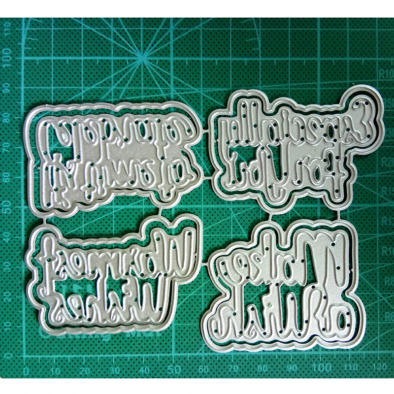  Hemere Wishes Word Frame Embossing Knife Mold Metal Cutting Dies for DIY Scrapbooking Invitation/Al - 32986917607