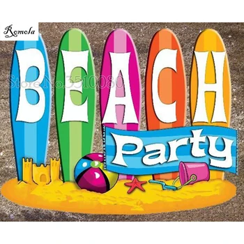 

New cartoon Beach room decor Embroidery Pattern diamond 5D paintings 3D Cross stitch kits mosaic wall stickers RS2266