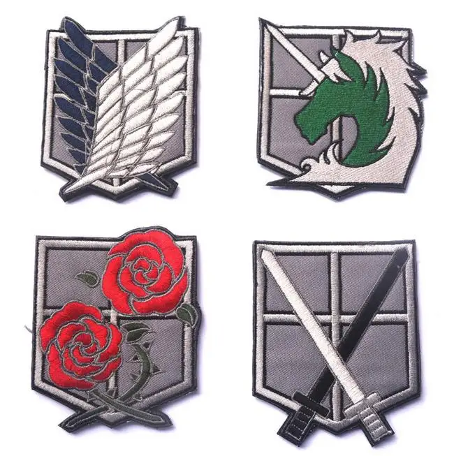 Shingeki No Kyojin Attack Titan Recon Corps Bleu Gris Airsoft Paintball PVC Cosplay Patch