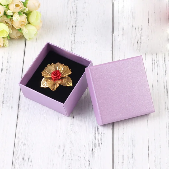 20 Pcs 2x2x1.4 Cardboard Jewelry Earring Boxes Paper Boxes Gift Boxes with  Black Sponge for Bracelet Necklace Earring Pendants Purple 