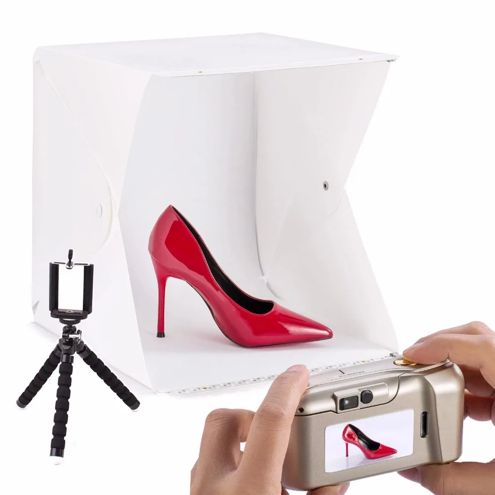 

Portable Folding Lightbox Photography Photo Studio Softbox LED Light Soft Box Photo Background Kit Light box for DSLR Camera