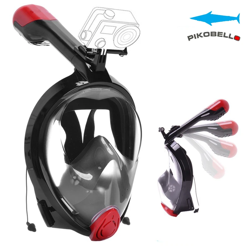 

Full Face Diving Mask Underwater Anti Fog Scuba Women Men Swimming Snorkel Adjustable Elasticated Textile Strap Dry Top Snorkel