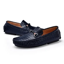 Men'S Genuine Leather Casual Shoes Outdoor Men Loafer Moccasins Men Loafers Leather Casual Boat Shoes 3#15D50