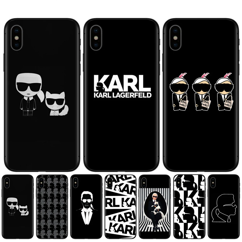 Laumans Карл Лагерфельд Мягкие силиконовые ТПУ телефонные чехлы для iPhone 8 плюс 7 6 S X XS