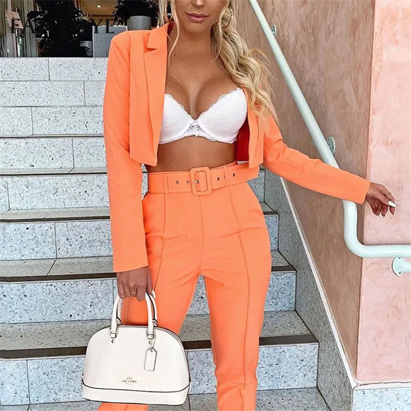 Fantoye Sexy Office Lady Two Piece Set Jumpsuit Women 2019 Summer Autumn Crop Top And Pants Jumpsuit Set Female Casual Suits Fantoye Sexy Office Lady Two Piece Set Jumpsuit Women 2019 Summer Autumn Crop Top And Pants Jumpsuit Set Female Casual Suits