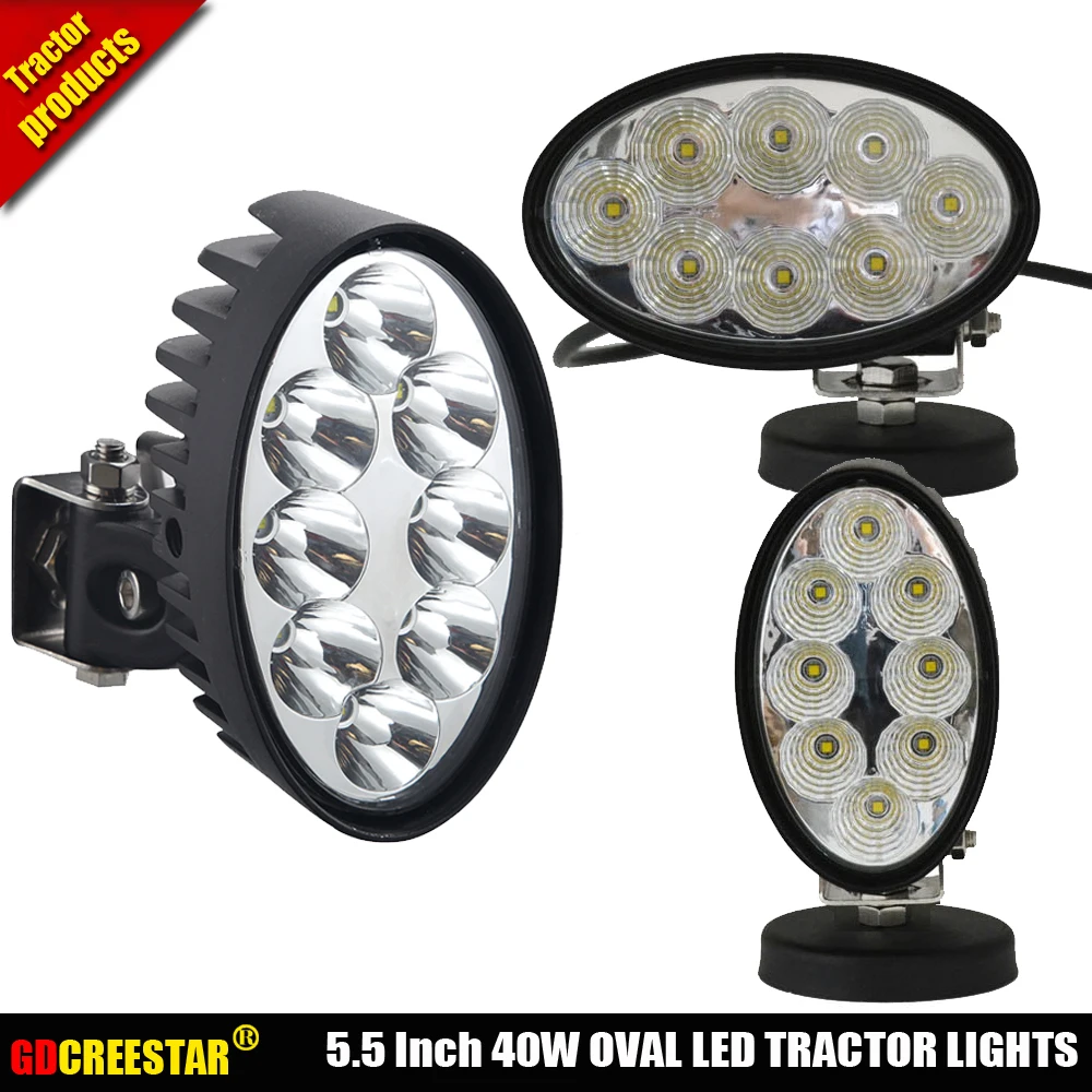Oval 12V 24V 40W Led Agricultural Lights EMC Tractor Work Lamp with