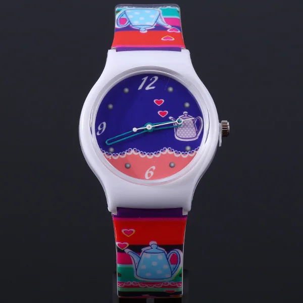 Women Watch Fashion Elegant silicone Strap Rhinestone kettle Watches