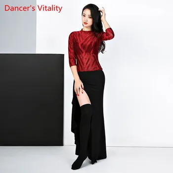 

New Style Belly Dance Sexy Haft-Sleeved Top Clothes Split Skirt For Women Belly Dance Clothing Girls Dance Practice Clothes