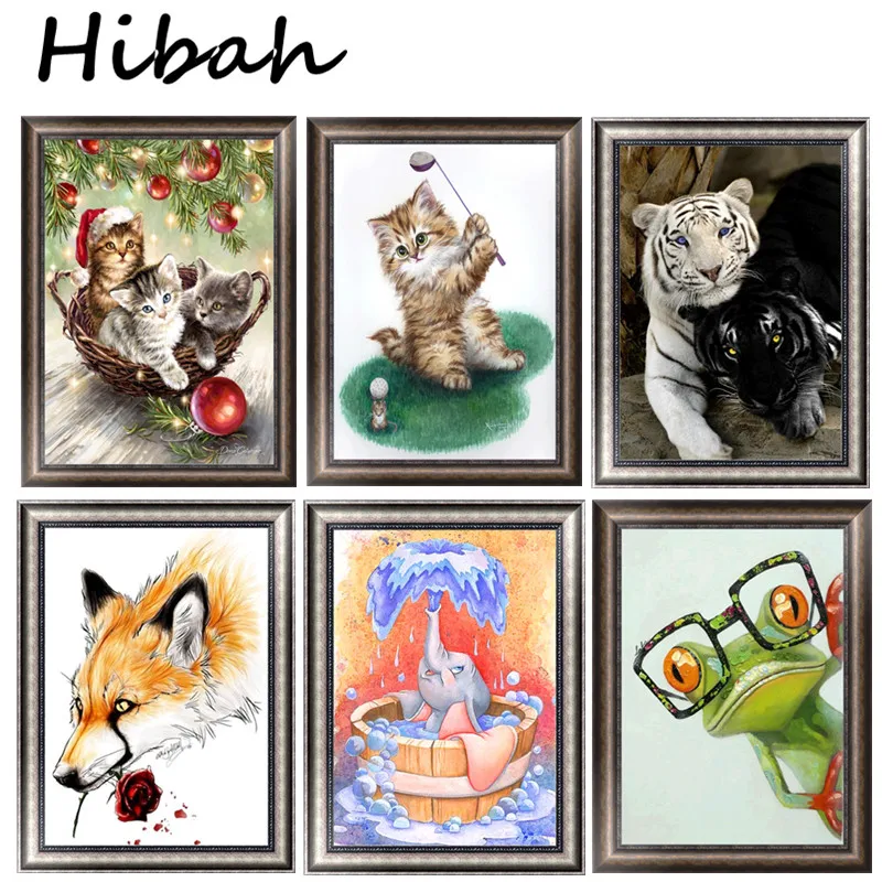 

Diy 5d Diamond Painting Cat Animal Round Diamond Mosaic Picture Stitch Embroidery Pattern Embroidery Handmade Children Gift