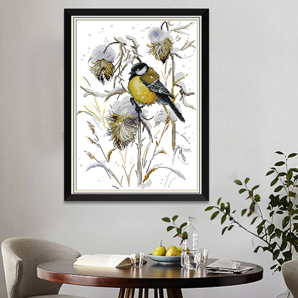 Animals Birds Stamped Cross Stitch Kits for Adults Beginners 11CT 14CT Counted Dimensions Embroidery Needlework ( 2 Size )