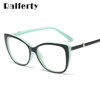 

Ralferty 2019 Luxury Eye Glasses Women Cat Eye Frame Eyeglasses TR90 Clear Lens With Spring Leg Optic Spectacle Eyewear F93331