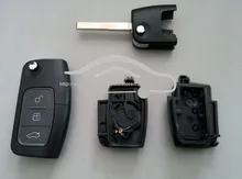 3 Taste Flip Folding Geändert Uncut Auto Schlüsselrohlinge Shell Remote-Fob Abdeckung Schutz für Ford/Focus Fiesta C Max Ka