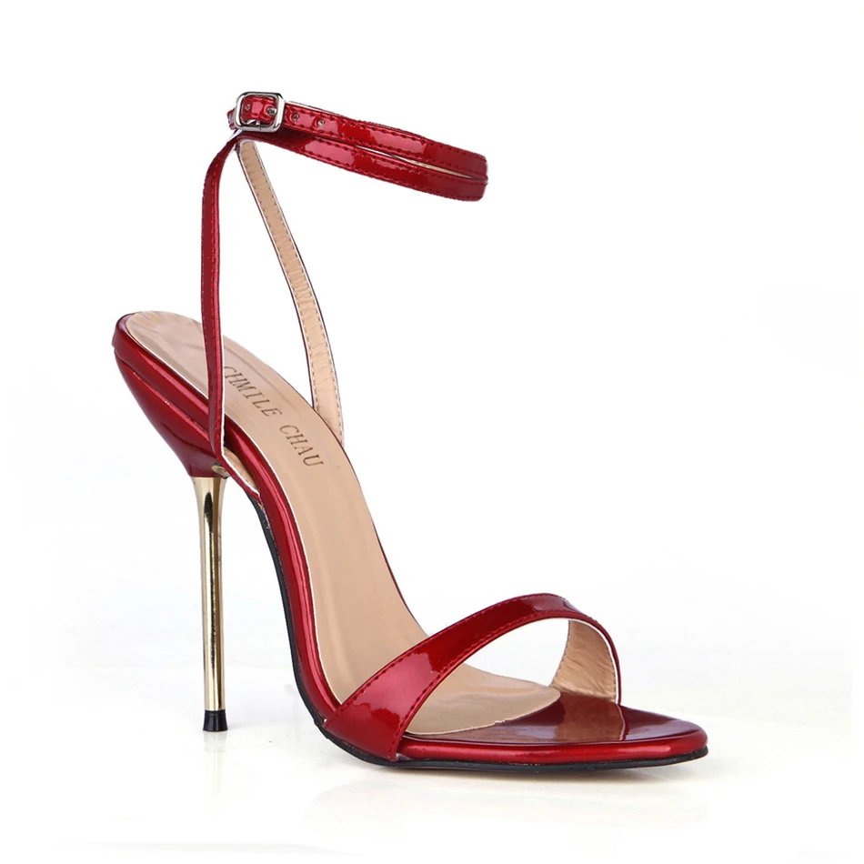 CHMILE CHAU/пикантная обувь для вечеринок в сдержанном стиле; женские туфли на высоком каблуке-шпильке с металлическими ремешками на лодыжке; женские сандалии; zapatos mujer; 3845-i9