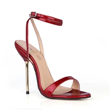 Plus Size Superstar Women Sandal High Heel Snake Ankle Strap Shoes Pearl PU Buckle 12cm Summer Style Sexy Wedding Shoes 3845-i9 new europe popular street beat rivet shoes high heeled catwalk sexy rome ankle buckle strap pu heel 12cm woman pumps 6368w