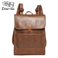Рюкзак унисекс в трех коробках, винтажные однотонные Рюкзаки большой вместимости, мужской кожаный рюкзак для путешествий, школьная сумка на плечо, Mochilas