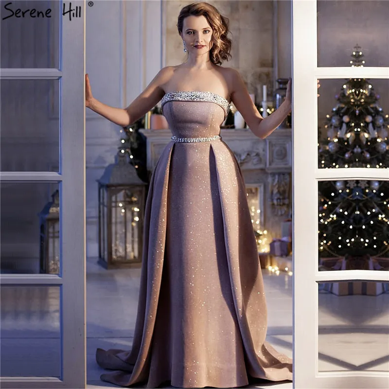 DuBai Designer Pink Beading Luxury Slim 
