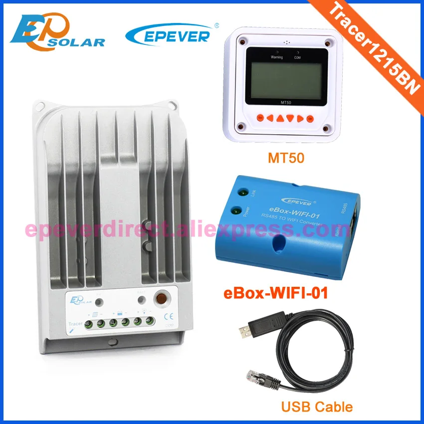 

mppt EPEVER solar regulator controller wifi BOX 12v 24v auto work Tracer1215BN 10A with MT50 and USB