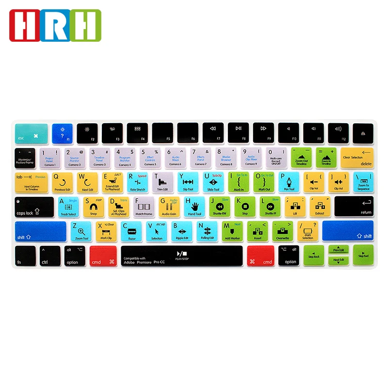 HRH Adobe Premiere Pro CC Shortcuts Silicone Keyboard Skin Keypad Protector For Apple Magic MLA22B/