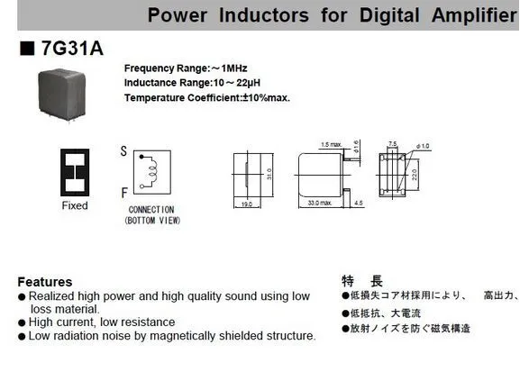 Sagami цифровой усилитель ультравысокой индуктивности 7g31a 220 22uh