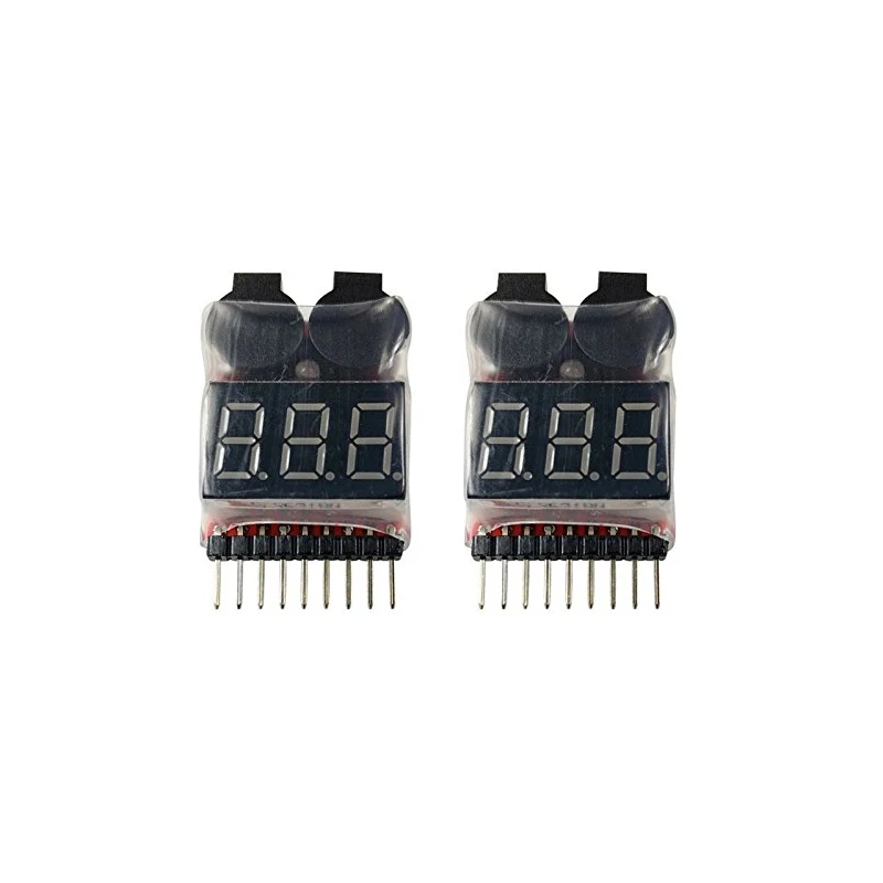 

Free Shipping 2 Pack Lipo Battery Voltage Checker Alarm LED 1-8 Cell