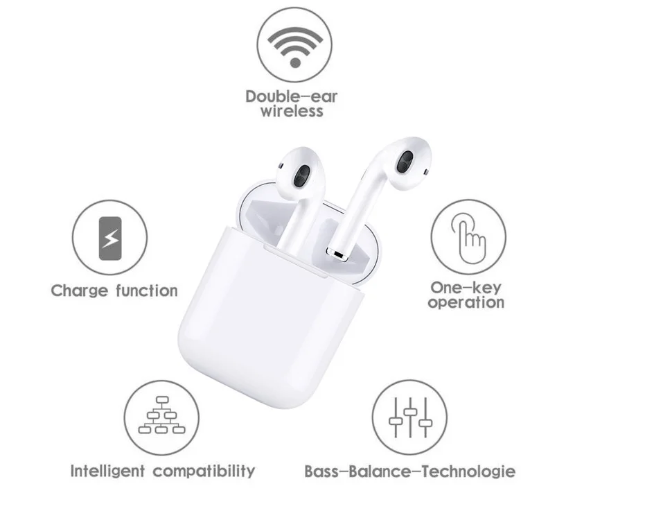 YIXINGLIN I7s-02TWS Bluetooth Earphone Stereo Earbud Bluetooth Headset with Charging Pod Wireless Headsets for All Smart Phone