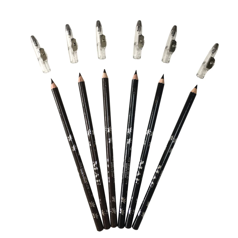 

12pcs/lot Semi Permanent Makeup Tools Eyebrow Pencil Easy to Use Waterproof Longlasting Black/Brown Eye brow Pencil