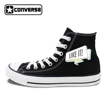 Black Chuck Sneakers Original Design FOLLOW ME LIKE IT Slogan Men Women’s Canvas Shoes High Top Converse Classic