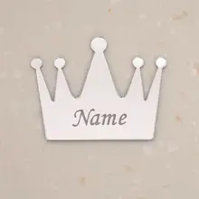 Пользовательские 30 шт 5 см Имя Зеркало Корона Персонализированные Свадебный акриловый Стикеры вечерние Декор сувениры Babyshower гостевой подарки поставки