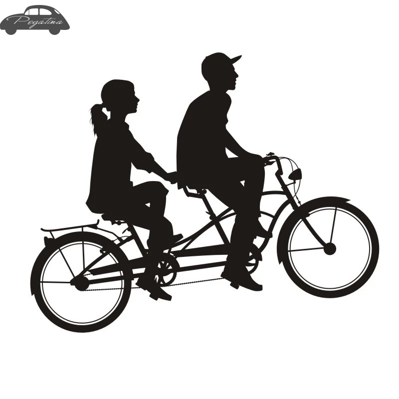 Pegatina Lover Bike Sticker Tandem Bicycle Cycling Car Decal Posters Vinyl Wall Decor Mural Sticker