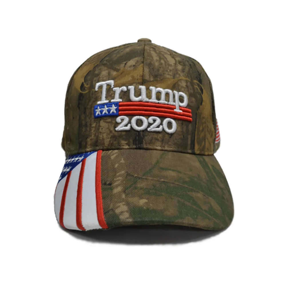 Geebro Make America Great Again Embroidery USA Flag Donald Trump Hat Cotton Baseball cap Outdoor Camouflage Military cap